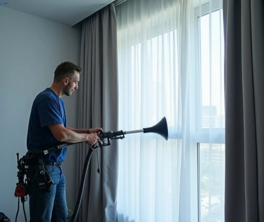 Professional commercial curtain cleaning process equipment Matty Curtain Cleaning chiswick-nsw
