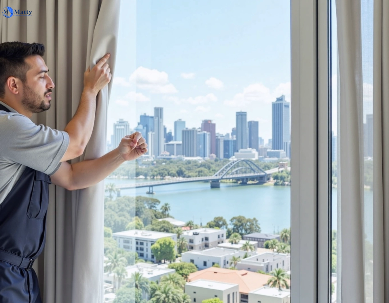Professional curtain steam cleaning service chiswick-nsw QLD by Matty Curtain Cleaning