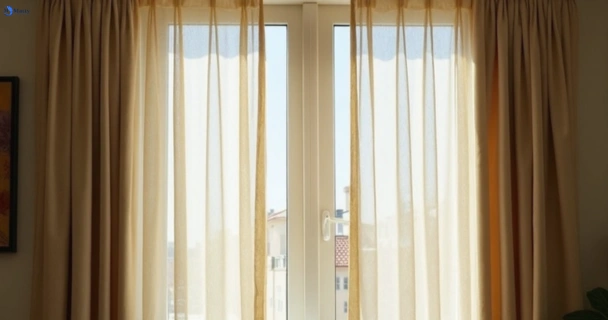 Dusty and dull curtains in chiswick-nsw before steam cleaning
